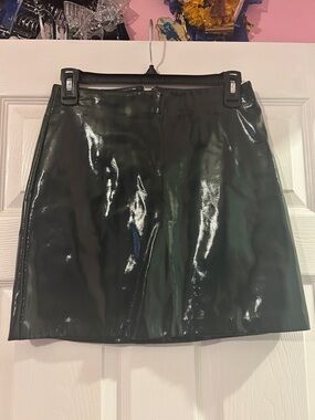 GB girls Glossy Black Patent Mini Skirt